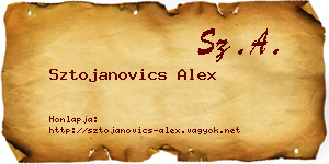 Sztojanovics Alex névjegykártya